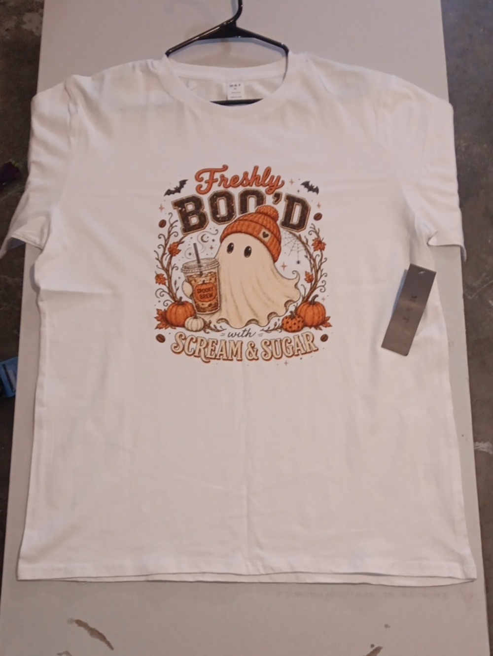 HALLOWEEN Size Xl Premium H&M Thick White T-shirt Halloween Freshly Bood